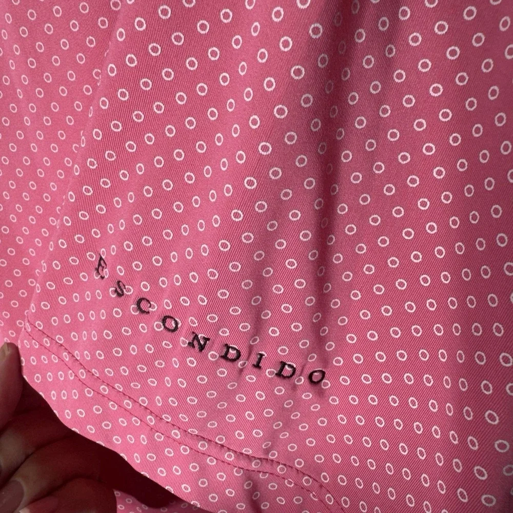 FootJoy Golf Polo Shirt Mens L Pink Floral Pattern Short Sleeve Performance Flex - Picture 3 of 6